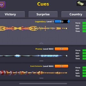 19 Legendary Cues (VIP-Diamond) Account